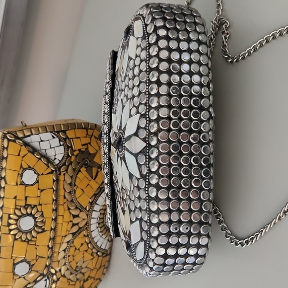 Cross Body- Brass,clay,stone purse - Picture 5 of 5